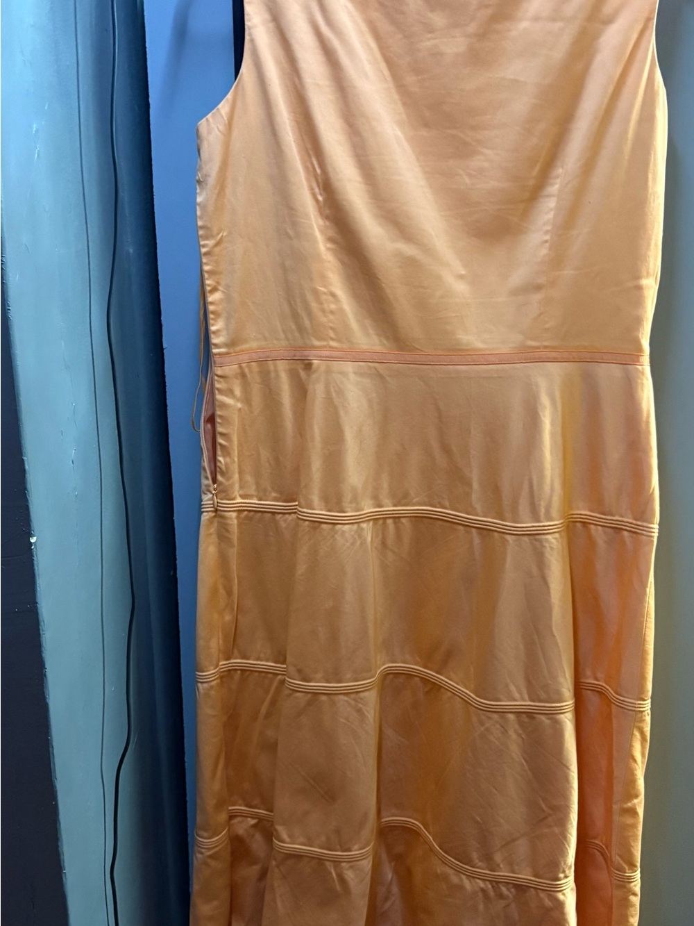 Liz Claiborne Orange Peach Midi A-Line Sheath Dress - Picture 2 of 2
